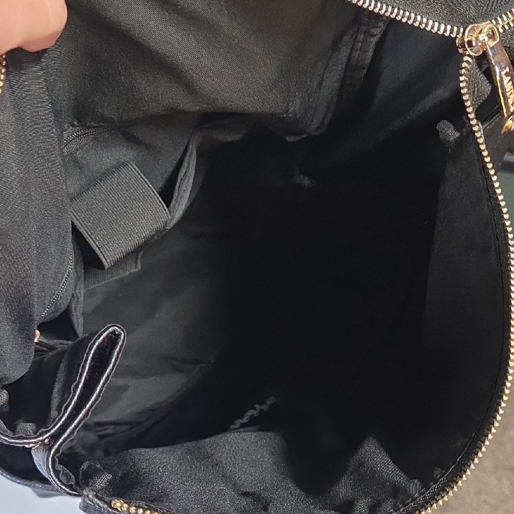 Landici Black Faux Pebbled Leather Backpack - Picture 6 of 9